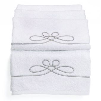 Froté osuška DARA, bílá s výšivkou, 70x140cm