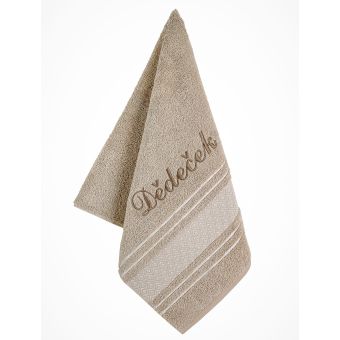 Froté ručník S VÝŠIVKOU DĚDEČEK, béžový, 50x100cm
