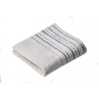 Froté osuška ZARA, bílá s proužkovanou bordurou, 70x140cm