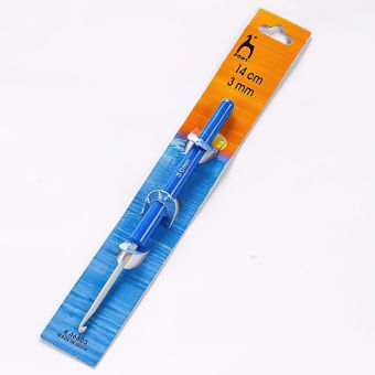 Háček na háčkování PONY, hliník / teflon s plastovou ručkou 46603, velikost 3mm, délka 14cm