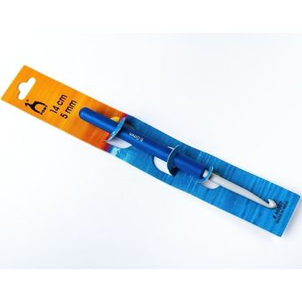 Háček na háčkování PONY, hliník / teflon s plastovou ručkou 46607, velikost 5mm, délka 14cm