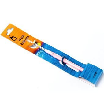 Háček na háčkování PONY, ocelový s ručkou 58901, velikost 0,6mm, délka 14cm