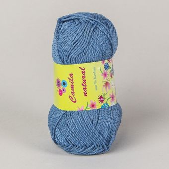 Pletací / háčkovací příze Storex CAMILA NATURAL 90 jeansově modrá, jednobarevná, 50g/125m