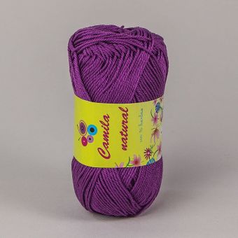 Pletací / háčkovací příze Storex CAMILA NATURAL 65 sytě fialová, jednobarevná, 50g/125m
