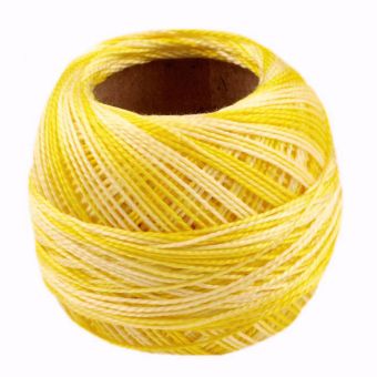 Háčkovací / vyšívací příze PERLOVKA 11162 žlutá, melírovaná, 10g/85m