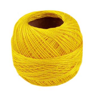 Háčkovací / vyšívací příze PERLOVKA 1682 žlutá, jednobarevná, 10g/85m