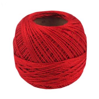 Háčkovací / vyšívací příze PERLOVKA 3292 červená, jednobarevná, 10g/85m