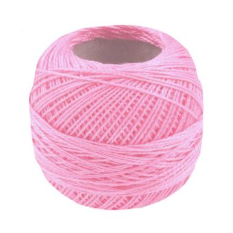 Háčkovací / vyšívací příze PERLOVKA 3432 růžová, jednobarevná, 10g/85m