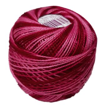 Háčkovací / vyšívací příze PERLOVKA 3538 vínovo-růžová, melírovaná, 10g/85m