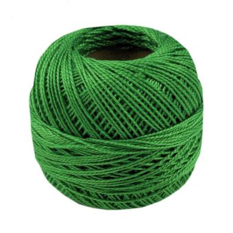 Háčkovací / vyšívací příze PERLOVKA 6182 zelená, jednobarevná, 10g/85m