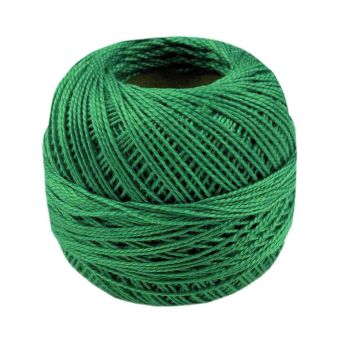 Háčkovací / vyšívací příze PERLOVKA 6192 tmavě zelená, jednobarevná, 10g/85m