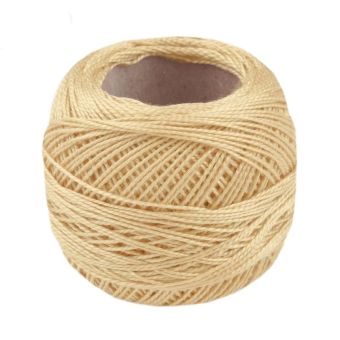 Háčkovací / vyšívací příze PERLOVKA 7122 tmavě béžová, jednobarevná, 10g/85m