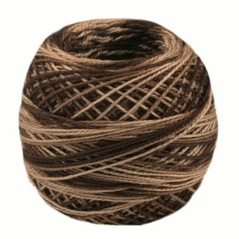 Háčkovací / vyšívací příze PERLOVKA 77262 hnědá, melírovaná, 10g/85m