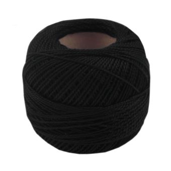 Háčkovací / vyšívací příze PERLOVKA 9992 černá, jednobarevná, 10g/85m