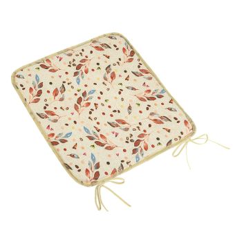 Hladký sedák BERTA 34/607, LÍSTEČEK HNĚDÁ, BÉŽOVÁ, čtverec 40x40cm