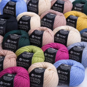 Pletací příze YarnArt  IMPERIAL MERINO jednobarevná, 50g/100m