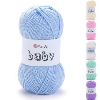 Pletací / háčkovací příze YarnArt BABY, jednobarevná, dětská, 50g/150m