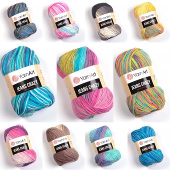 Pletací / háčkovací příze YarnArt JEANS CRAZY melírovaná, 50g/160m