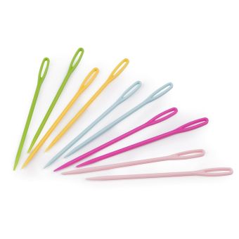 Jehly plastové tupé na vlnu / vyšívání 75mm 020735, mix barev, 10 kusů