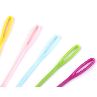 Jehly plastové tupé na vlnu / vyšívání 75mm 020735, mix barev, 10 kusů