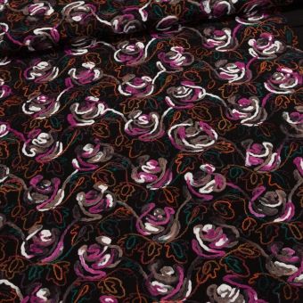 Kabátovina 8785, růžový vzor, š.150cm (látka v metráži)