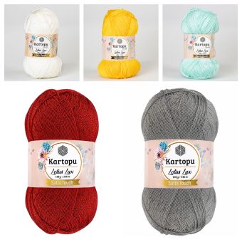 Pletací / háčkovací příze Kartopu LOTUS LUX s lurexem, efektní 100g/340m