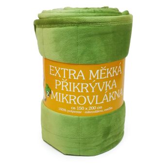 Deka z mikrovlákna OVEČKA Sleep well prošev jednobarevná kiwi, 150x200cm
