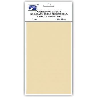 Klasická nažehlovací záplata, textilní bavlněná s nánosem polyetylenu 731-05, smetanová, 43x20cm