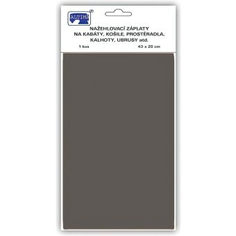 Klasická nažehlovací záplata, textilní bavlněná s nánosem polyetylenu 731-94, středně šedá, 43x20cm