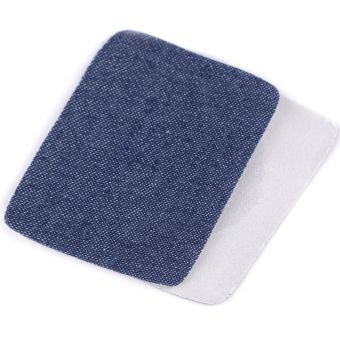 Klasická nažehlovací záplata RIFLOVÁ, textilní bavlněná 740371/5, jednobarevná modrá legie, 5,3x7,9cm, 10 kusů v balení