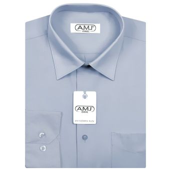 Pánská košile AMJ jednobarevná JD082, holubí šeď, dlouhý rukáv