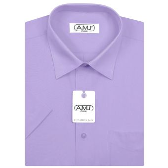 Pánská košile AMJ jednobarevná JK062, světle fialová, krátký rukáv