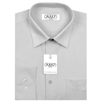 Pánská košile AMJ jednobarevná JD064, světle šedá, dlouhý rukáv