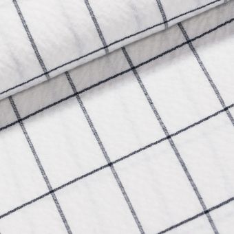 Košilovina bavlněná kreš 1040 1014 bílo-černý obdélník, š.150cm (látka v metráži)