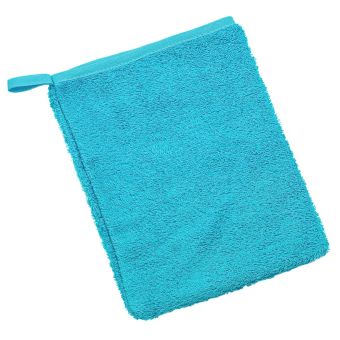 Koupelnová mycí žínka 23/27, bavlněné froté, jednobarevná tyrkysová, 17x25cm