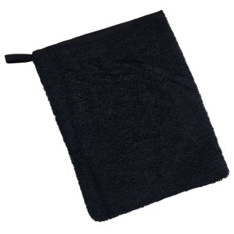 Koupelnová mycí žínka 23/48, bavlněné froté, jednobarevná černá, 17x25cm
