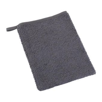 Koupelnová mycí žínka 23/42, bavlněné froté, jednobarevná tmavě šedá, 17x25cm