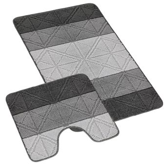 Koupelnová předložka BANY, TROJÚHELNÍKY ŠEDÉ (více rozměrů)