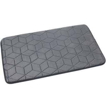 Koupelnová předložka mikrovlákno SUMBA, tmavě šedý geometrický vzor, 45x75cm