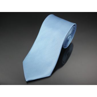Kravata pánská AMJ, šikmý proužkovaný vzor KU0011, světle modrá
