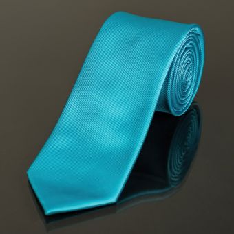 Kravata pánská AMJ, proužkovaná KU0008, tyrkysová