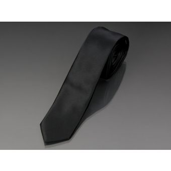 Kravata pánská AMJ úzká jednobarevná KI0027, černá