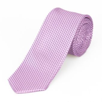Kravata pánská AMJ úzká čárkovaná KI0896, růžová