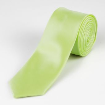 Kravata pánská AMJ úzká jednobarevná KI0006, světle zelená