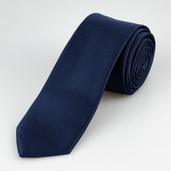 Kravata pánská AMJ úzká jednobarevná KI0048, tmavě modrá