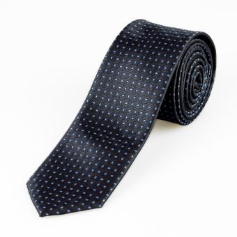 Kravata pánská AMJ úzká kostičkovaná KI0876, tmavě šedá