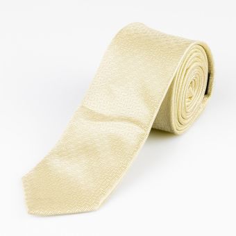 Kravata pánská AMJ úzká proplétaný vzor KI0855, krémová