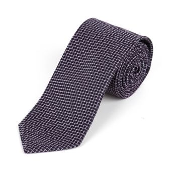 Kravata pánská AMJ vzorovaná KU1901, černo-fialková