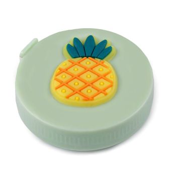 Krejčovský svinovací metr s 3D obrázkem 900256/07 mentolový - ananas, oboustranný metry/palce/inches, plastový, délka 150cm/60inch