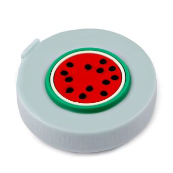 Krejčovský svinovací metr s 3D obrázkem 900256/12 šedý - meloun, oboustranný metry/palce/inches, plastový, délka 150cm/60inch